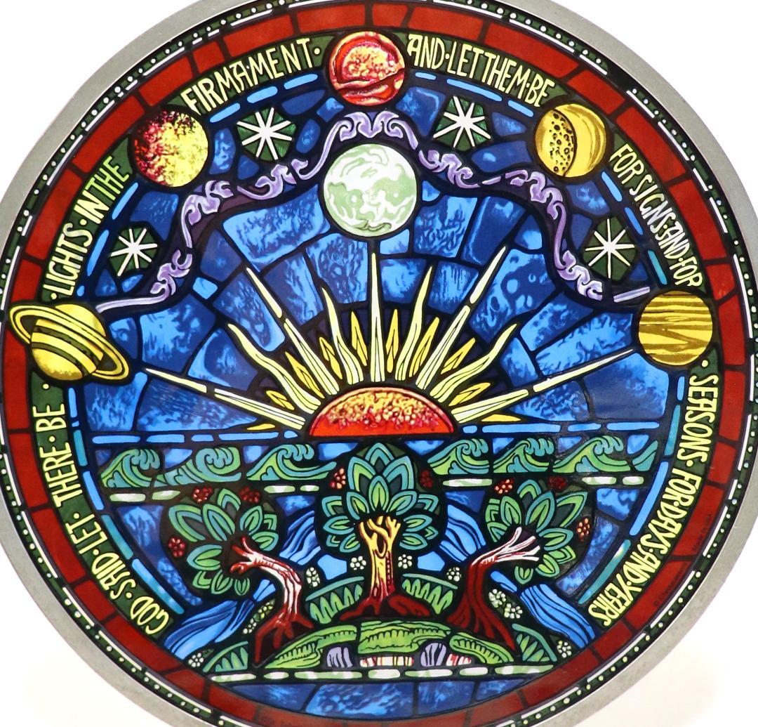 創世記/天地創造 セント・ジョン大聖堂 ヴィンテージ ステンドグラス 旧約聖書