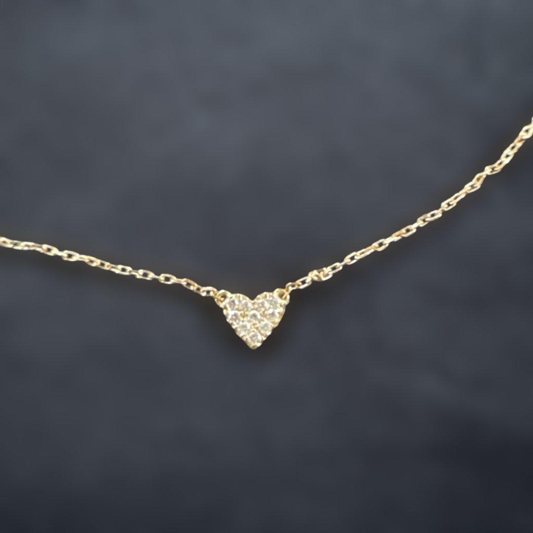 【最終値下げ】AHKAH ハートパヴェ アンクレット イエローゴールドアーカー