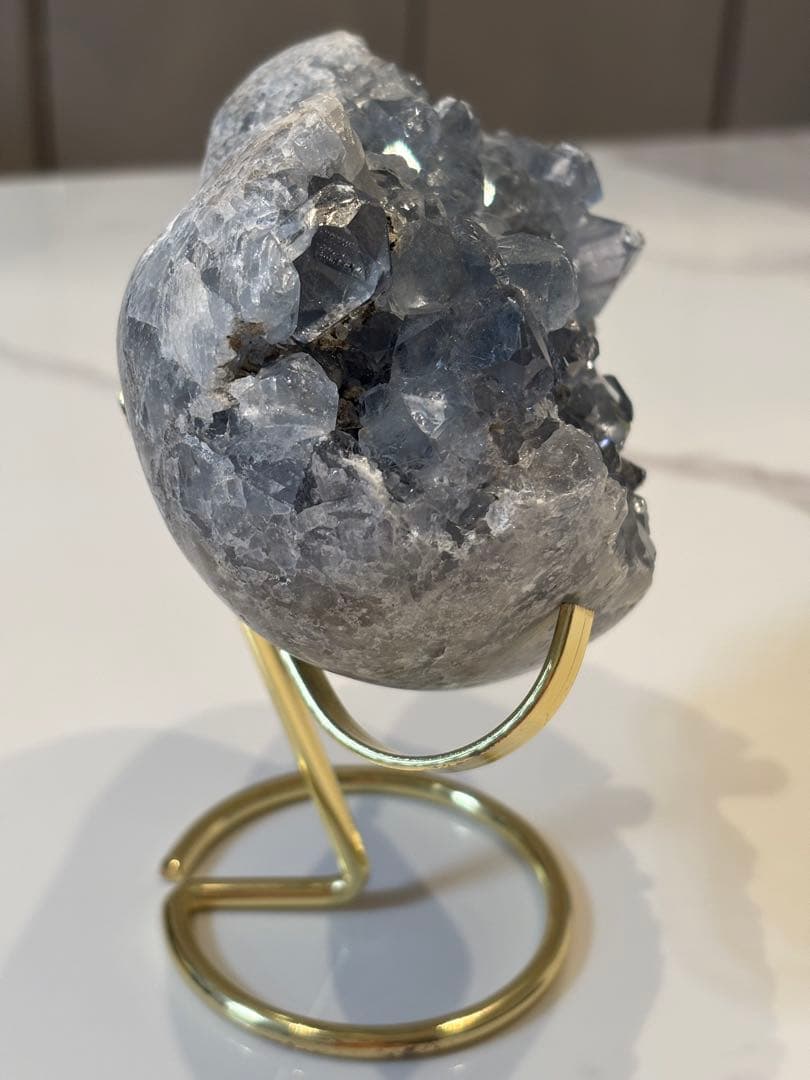 ハート型青灰色クリスタル