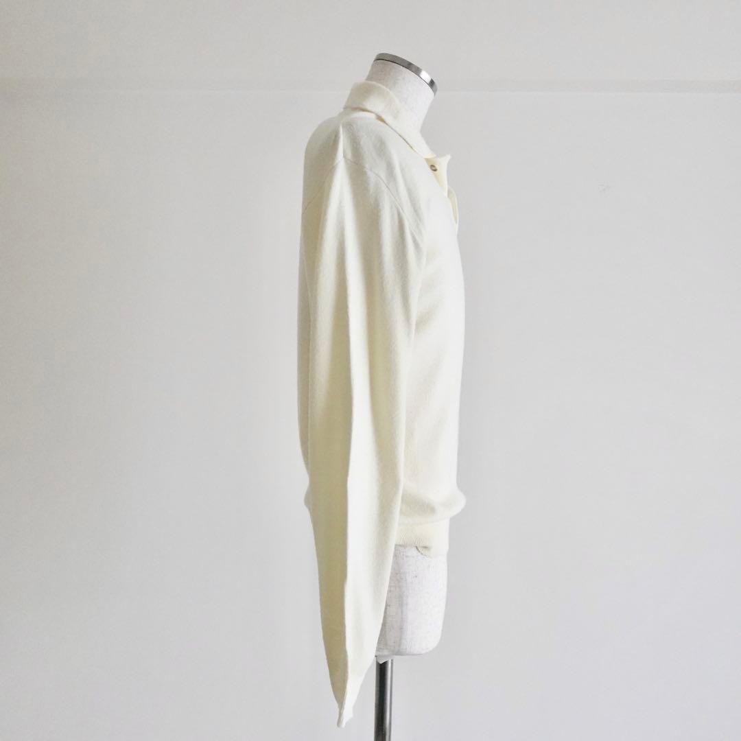 1980s Christian Dior ウールニットポロシャツ　クリーム　M