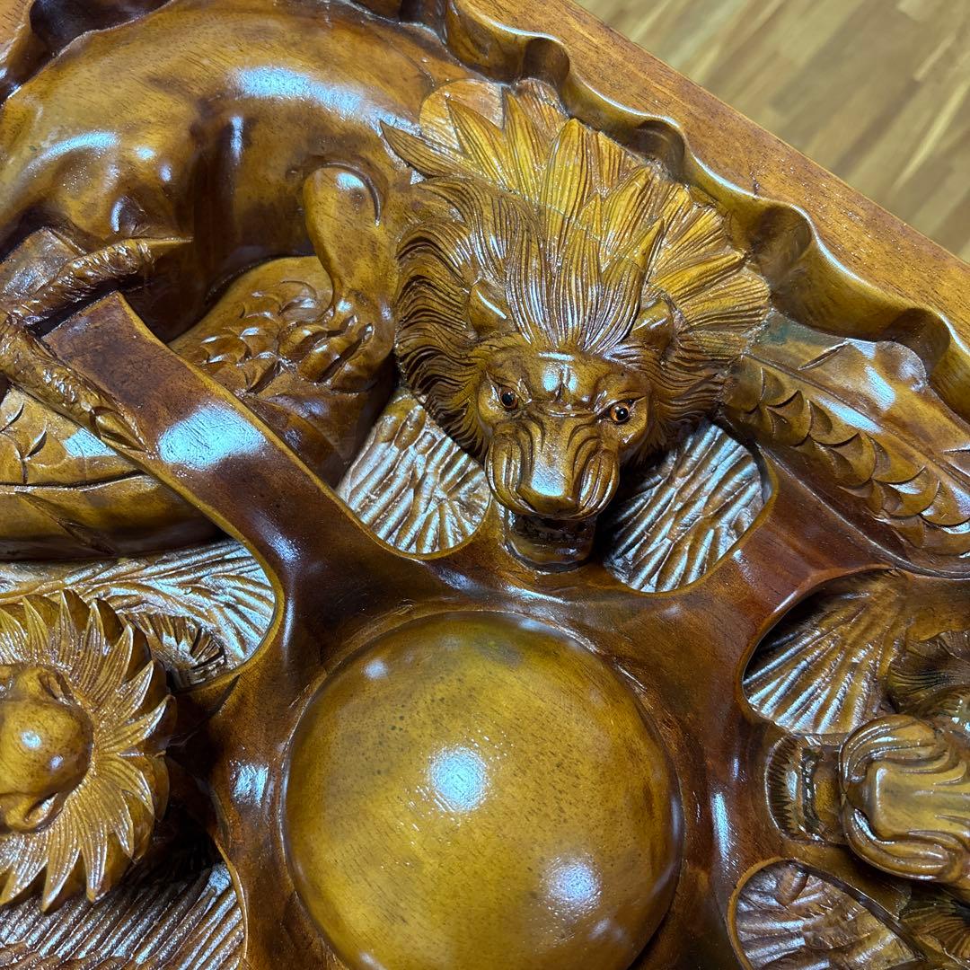 中国美術 木彫 彫刻 天然木 テーブル 美術品