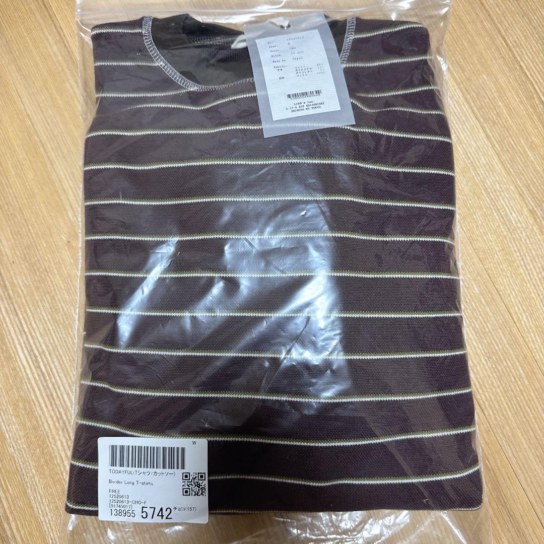 【新品未使用】todayful Border Long T-shirts チョコ