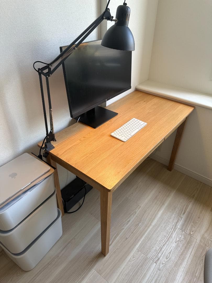 無印良品 木製デスク オーク材 幅110cm 引出付（MUJI デスク）