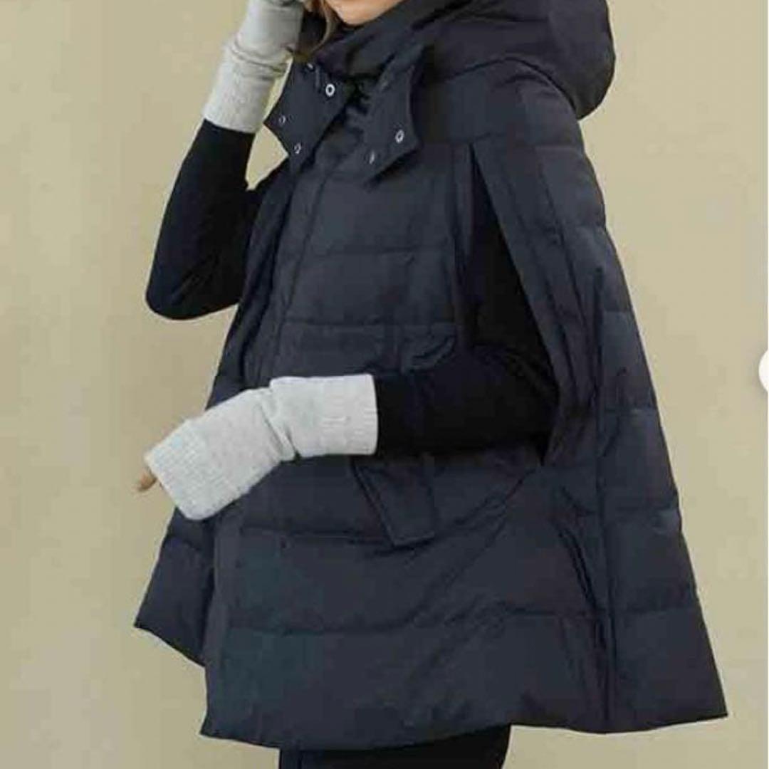 theory luxe 2way ケープ型 ダウンコート ポンチョ 38 M