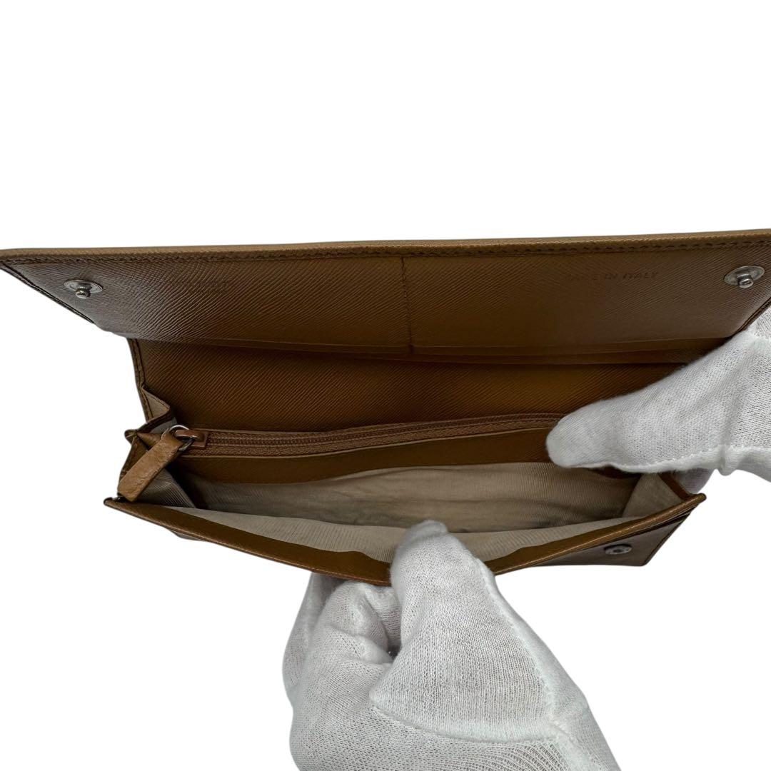 未使用品級✨PRADA 長財布 サフィアーノ ブラウン キャメル