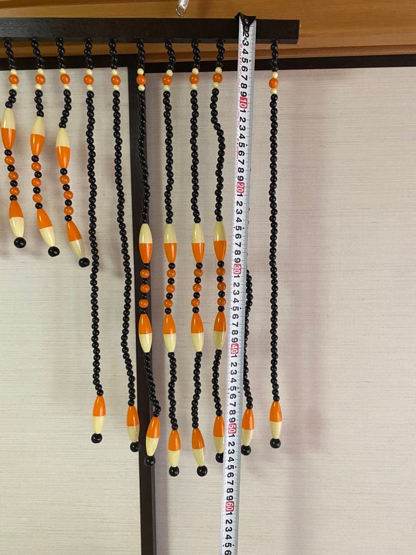 玉のれん　ジャラジャラ　玉すだれ　　昭和レトロポップ　ビンテージ　オレンジ