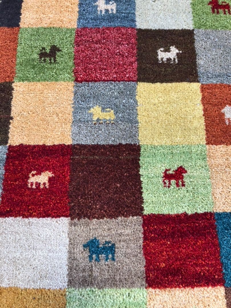 ウールギャベ 手織り 120×180cm センターラグサイズ 新品未使用