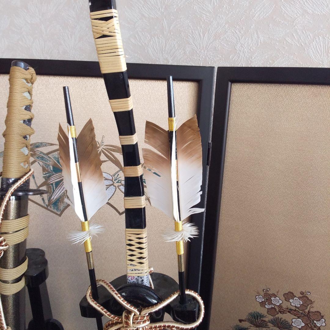 飾り端午の節句置物刀、弓矢