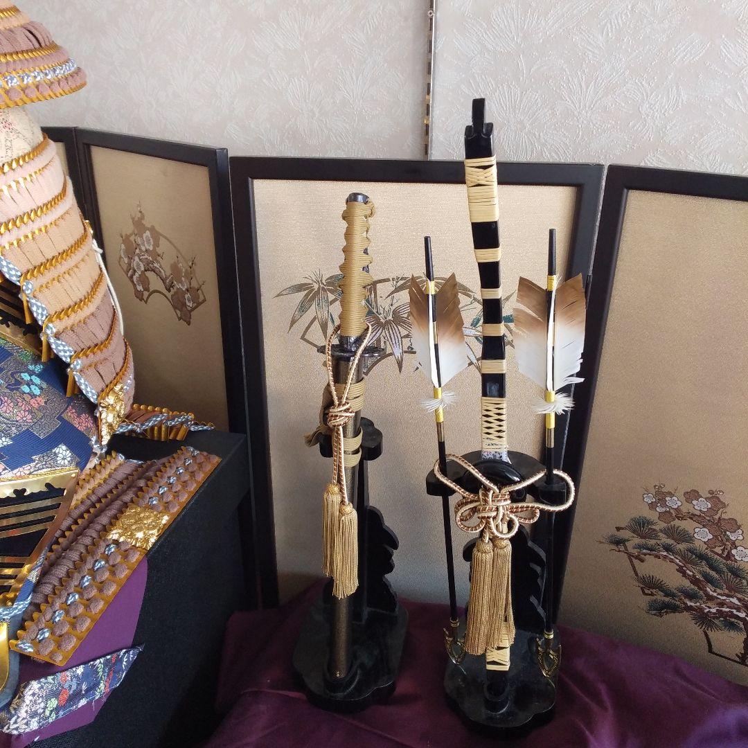 飾り端午の節句置物刀、弓矢