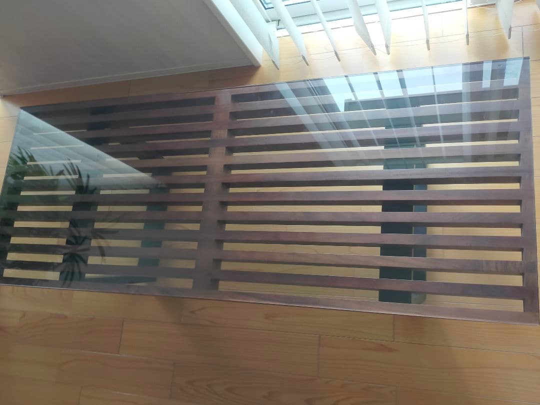 【美品】ローテーブル ガラス天板 スクエア