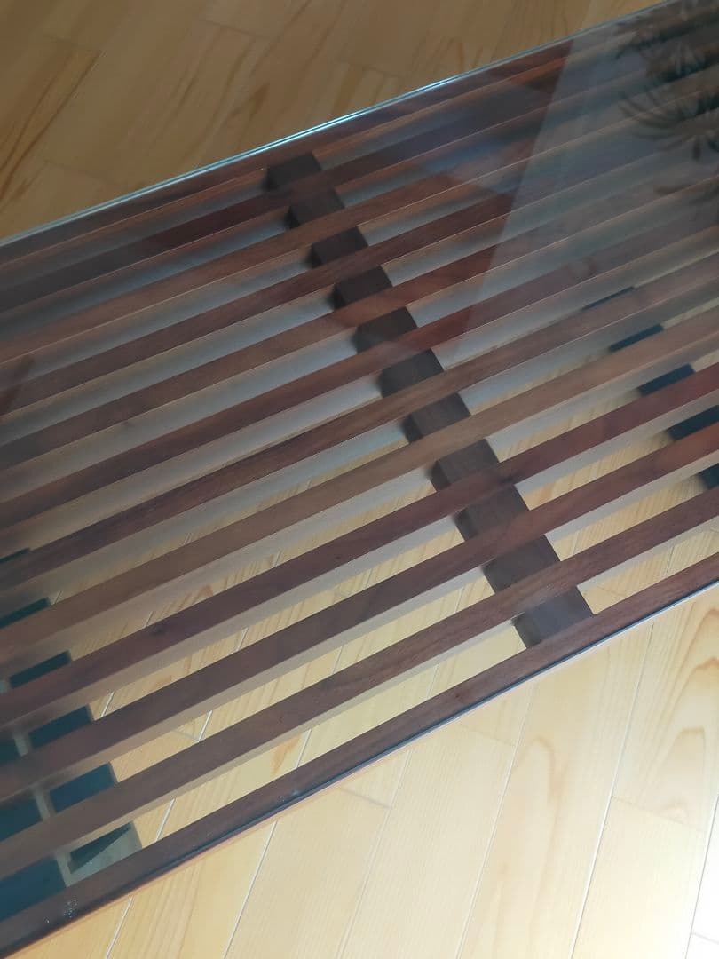 【美品】ローテーブル ガラス天板 スクエア