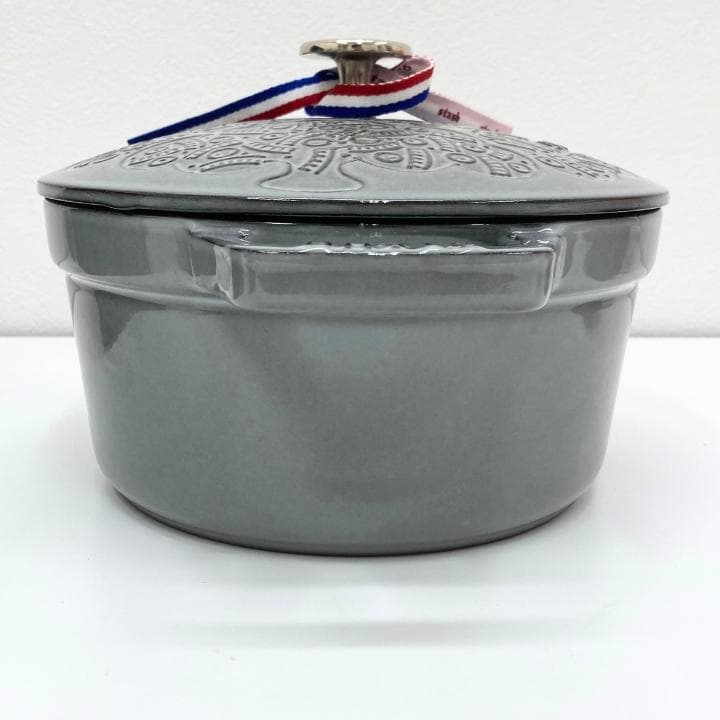 【N】ストウブ STAUB ミナペルホネン ココットラウンド20 グレー 未使用