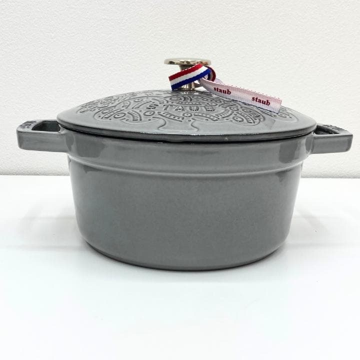 【N】ストウブ STAUB ミナペルホネン ココットラウンド20 グレー 未使用