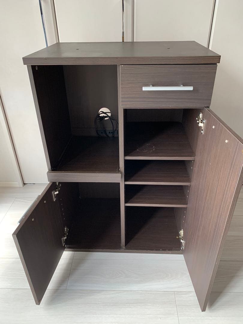 【お値下げ可】ニトリ　ダークブラウン キッチンカウンター　レンジ台