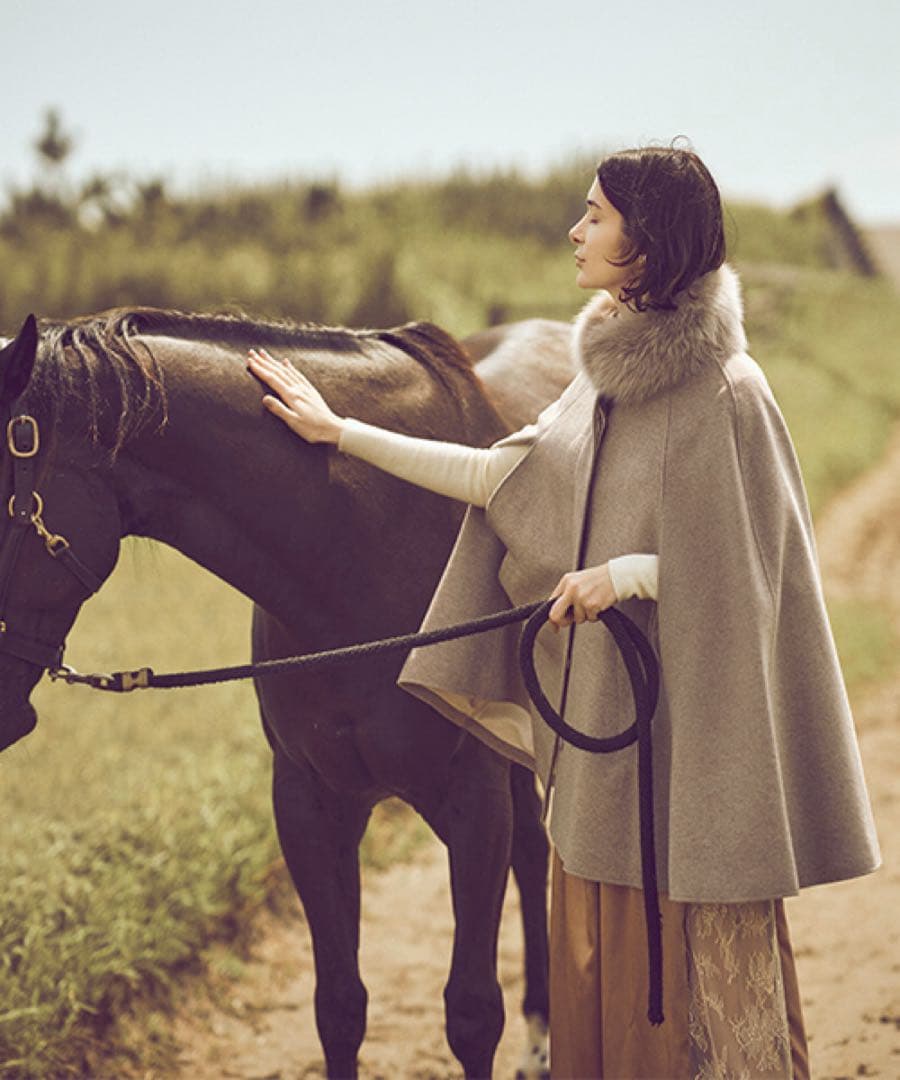 RUIRUE BOUTIQUE グレー ポンチョコート S-M