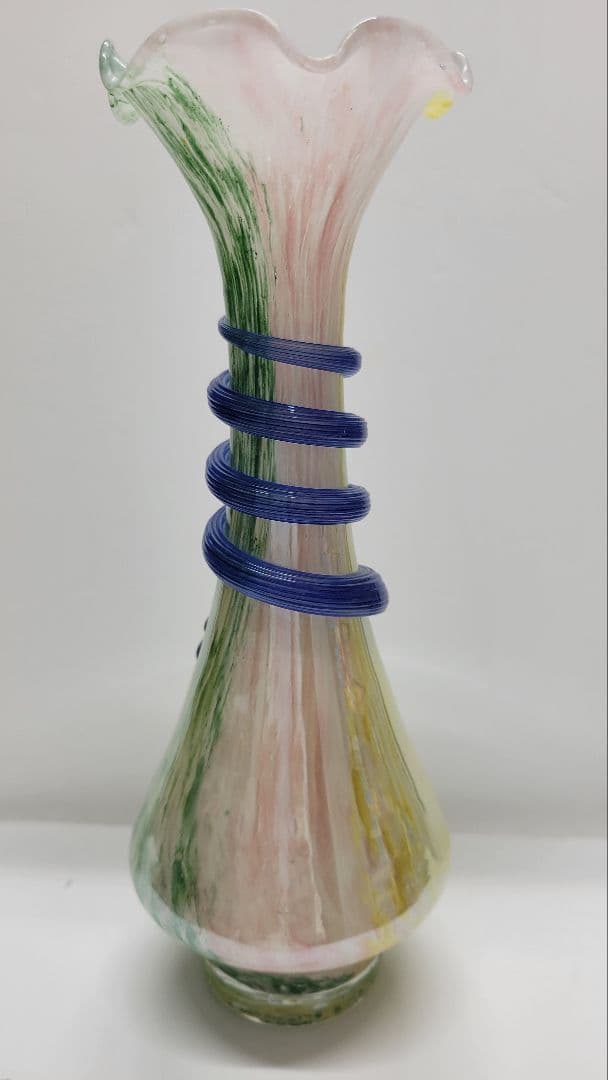 イタリアArte Murano ムラーノ ベネチアンガラス 花瓶 フラワーベース