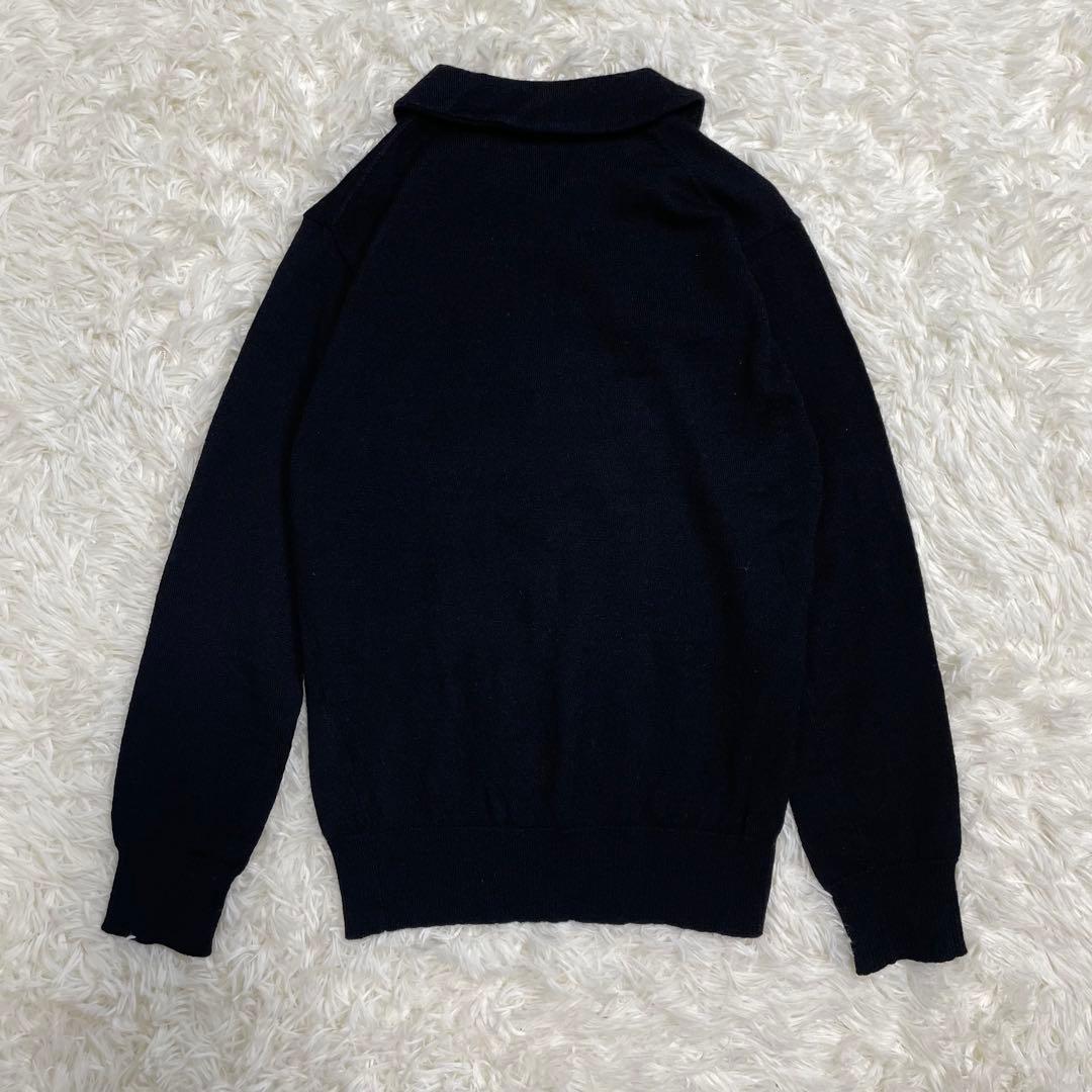 希少 美品 トリココムデギャルソン ウール 丸襟 デザイン カーディガン 黒