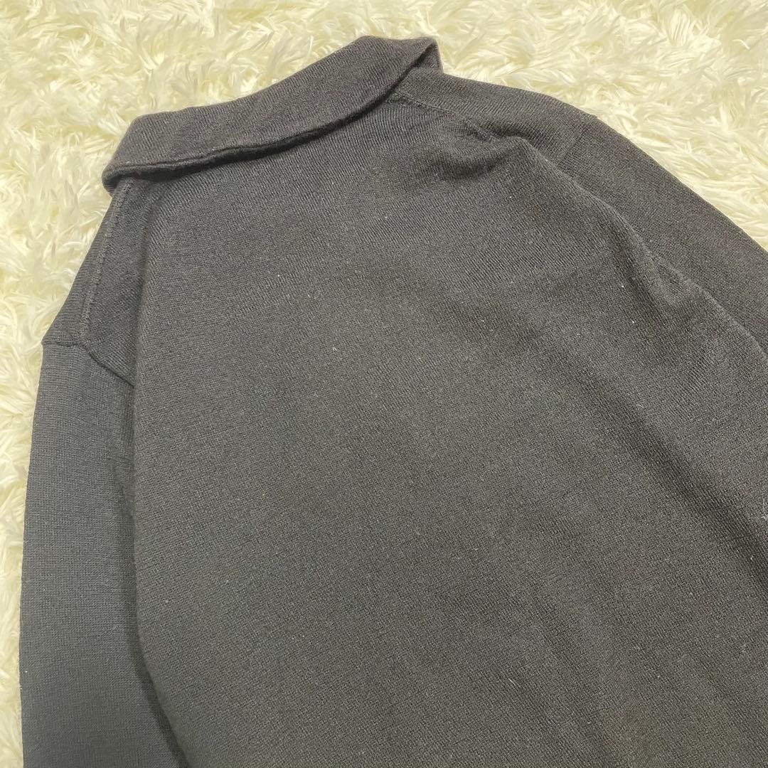 希少 美品 トリココムデギャルソン ウール 丸襟 デザイン カーディガン 黒