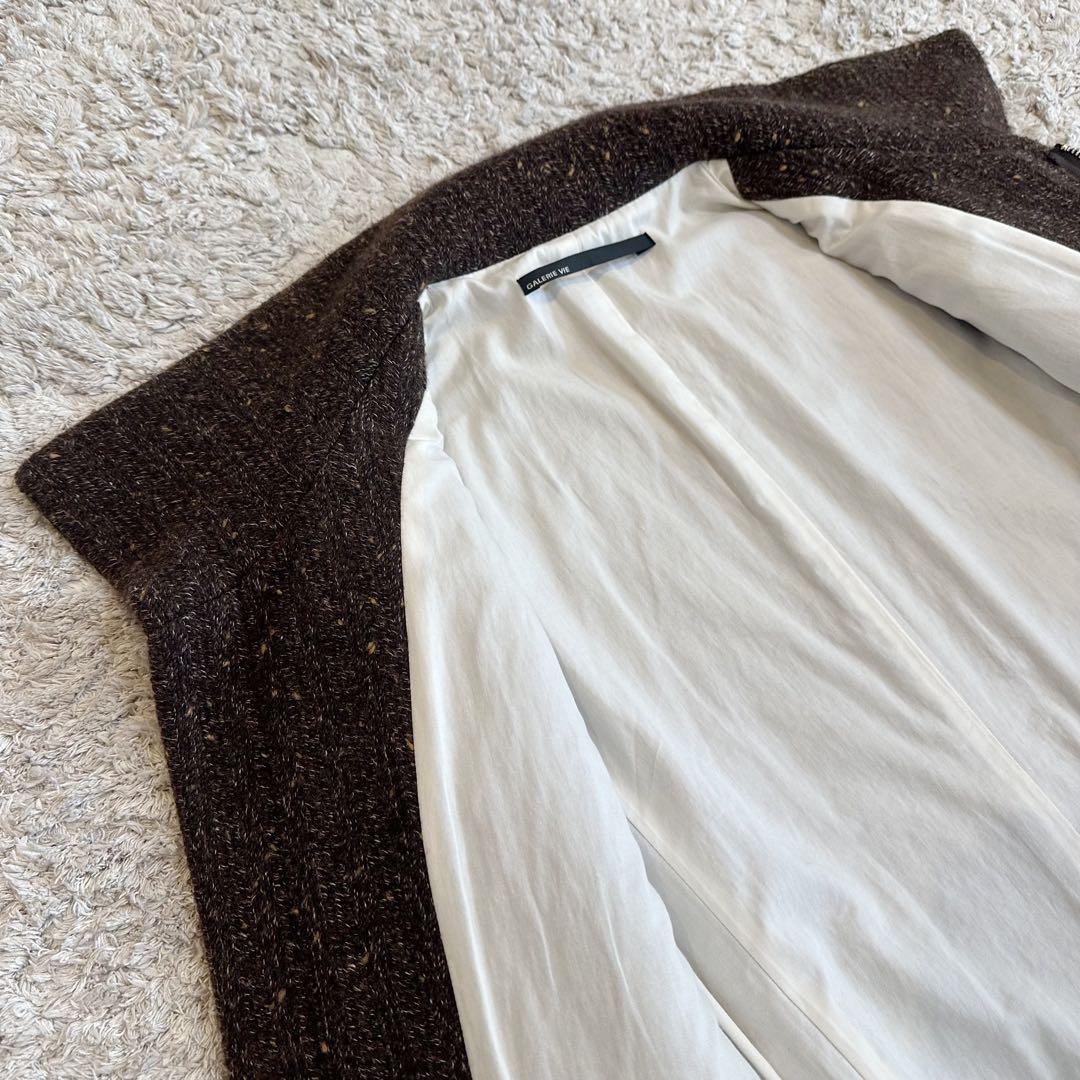 【ネップヤーン•ツイード／リネン×ウール】ギャルリーヴィー／ステンカラーコート