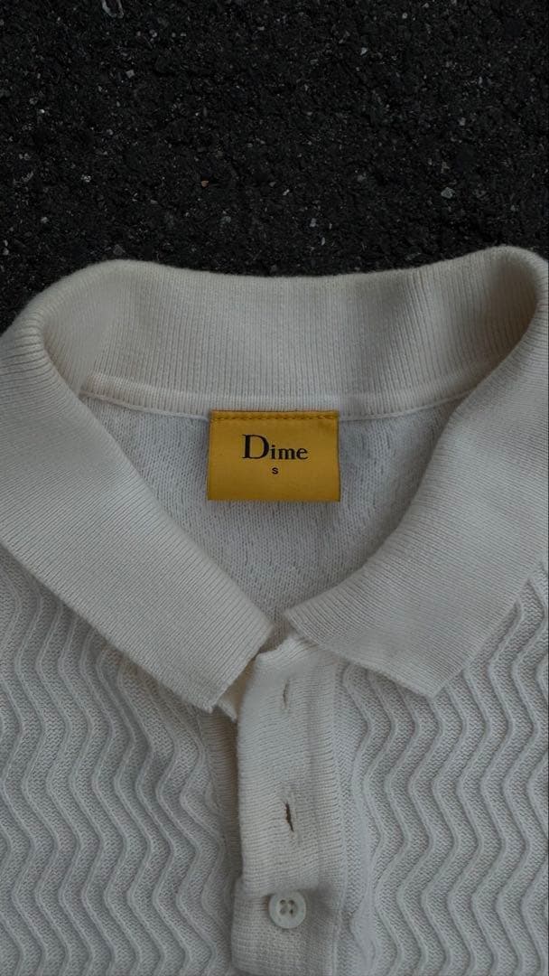 Dime Wave Cable Knit Polo ポロシャツ S