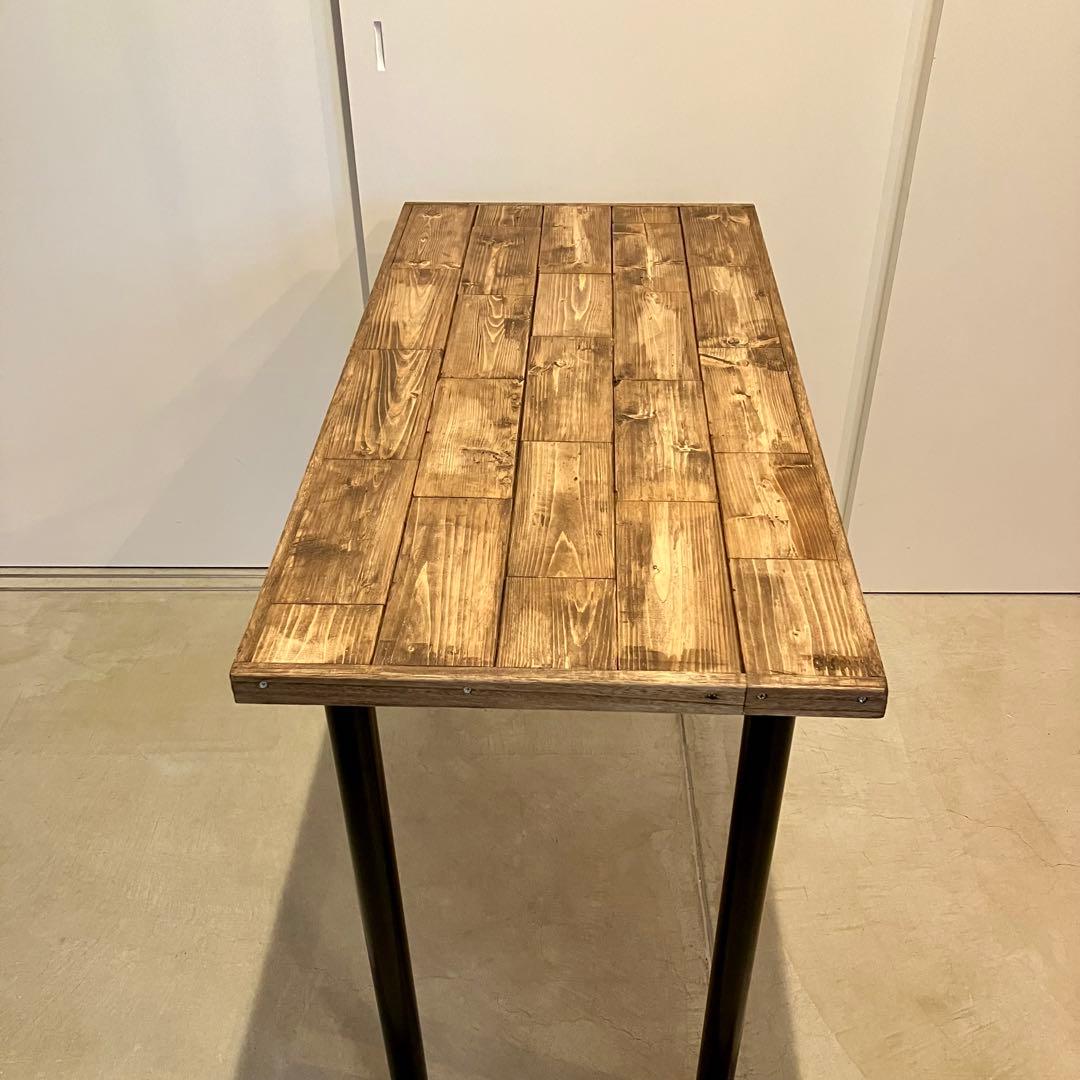 1/29まで！インダストリアル！無垢材のカフェテーブル【ハンドメイド家具】