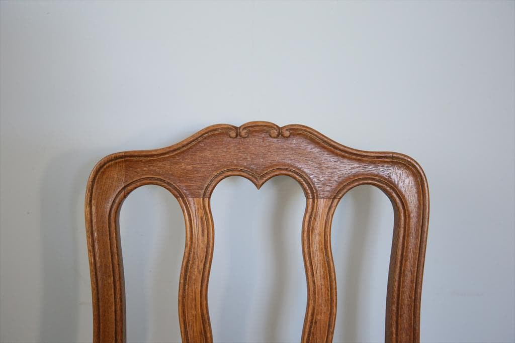 フランスアンティーク猫脚ダイニングチェア/イス/ラッシュシート(90-83-1)