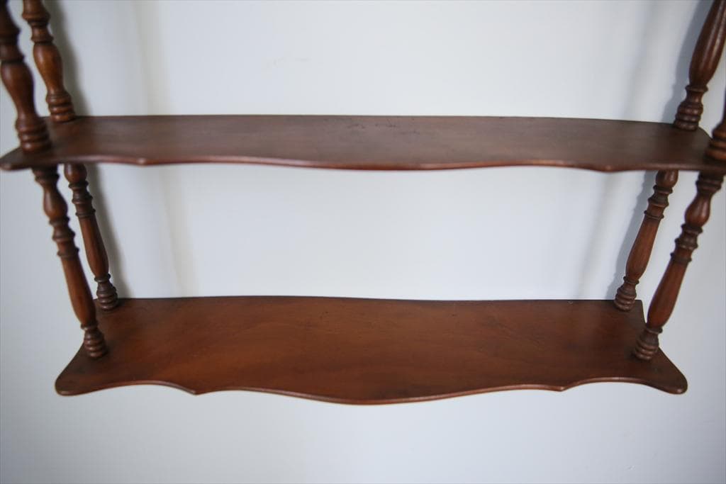 フランスアンティーク木製ウォールシェルフ/壁掛けラック/飾り棚(90-179)