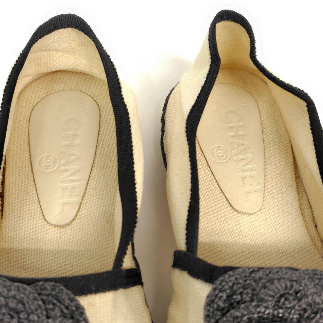 えな様★CHANEL シャネル エスバドリーユ 36 フラット 23cmカメリア