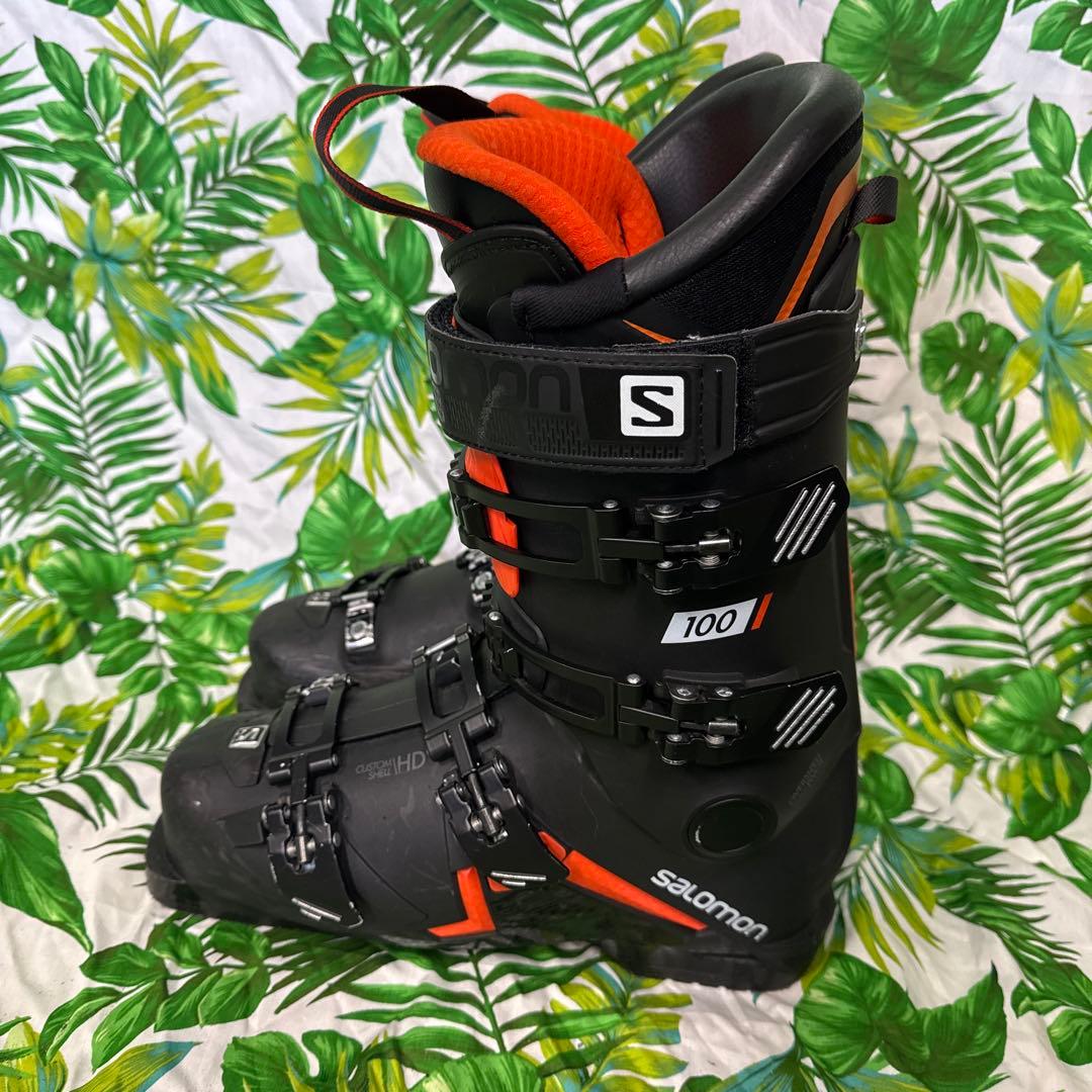 サロモン S max 26.5cm スキーブーツ flex100 黒/オレンジ