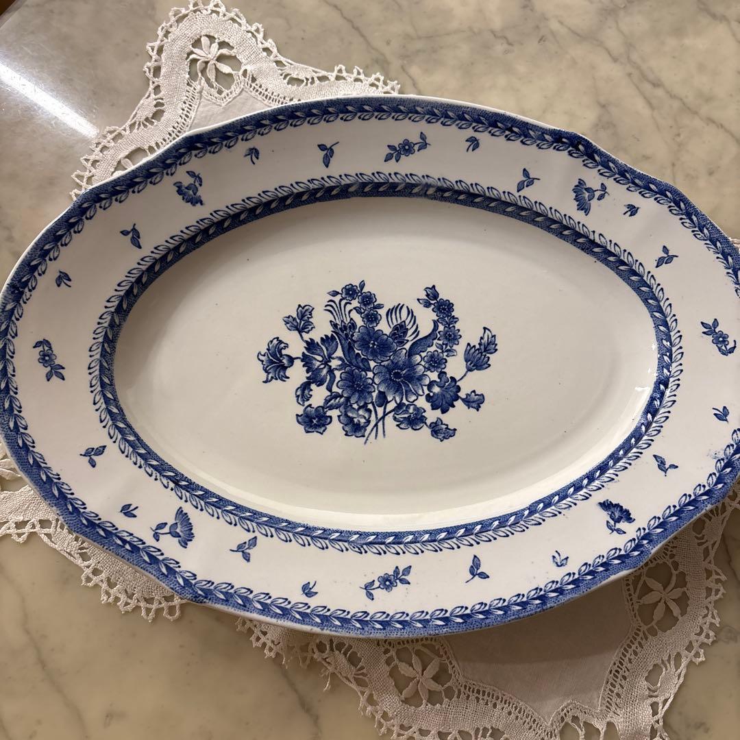 フィンランド　ヴィンテージ　ARABIA アラビア　オーバルプレート　ブルー