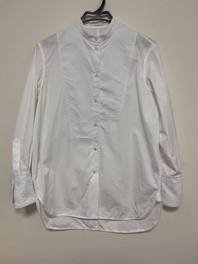 CINOH ASYMMETRIC BOSOM SHIRT 白シャツ　38