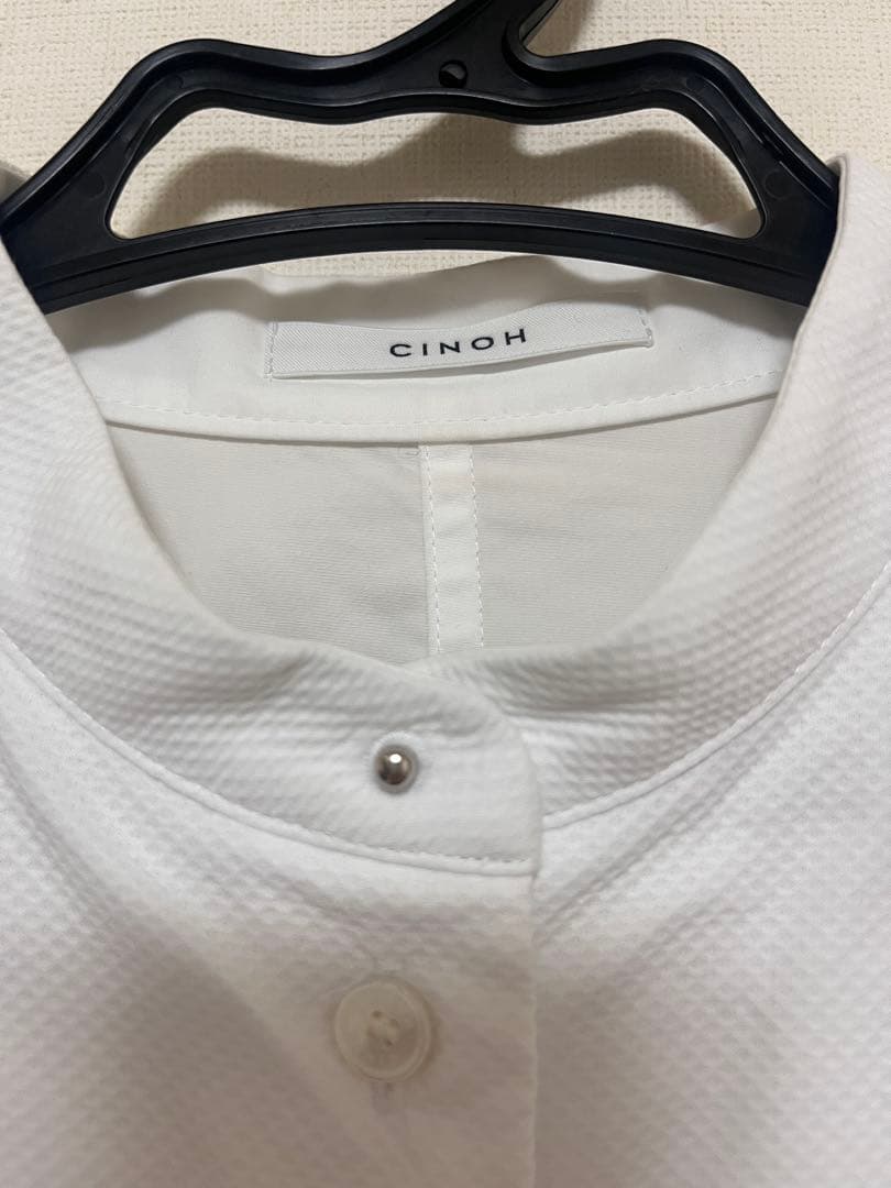 CINOH ASYMMETRIC BOSOM SHIRT 白シャツ　38