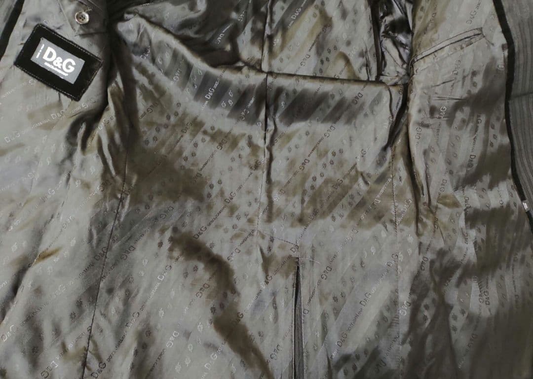 極美品　DOLCE&GABBANA　ドルガバ　スーツ　ブラック　ストライプ　46