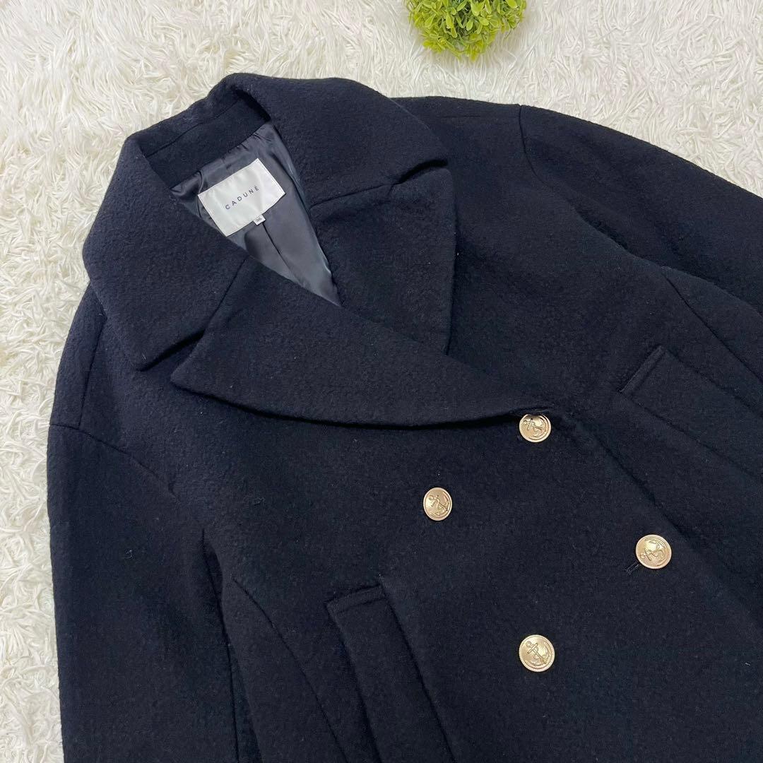 美品✨CADUNE ピーコート Pコート金ボタン オーバーシルエット36ネイビー