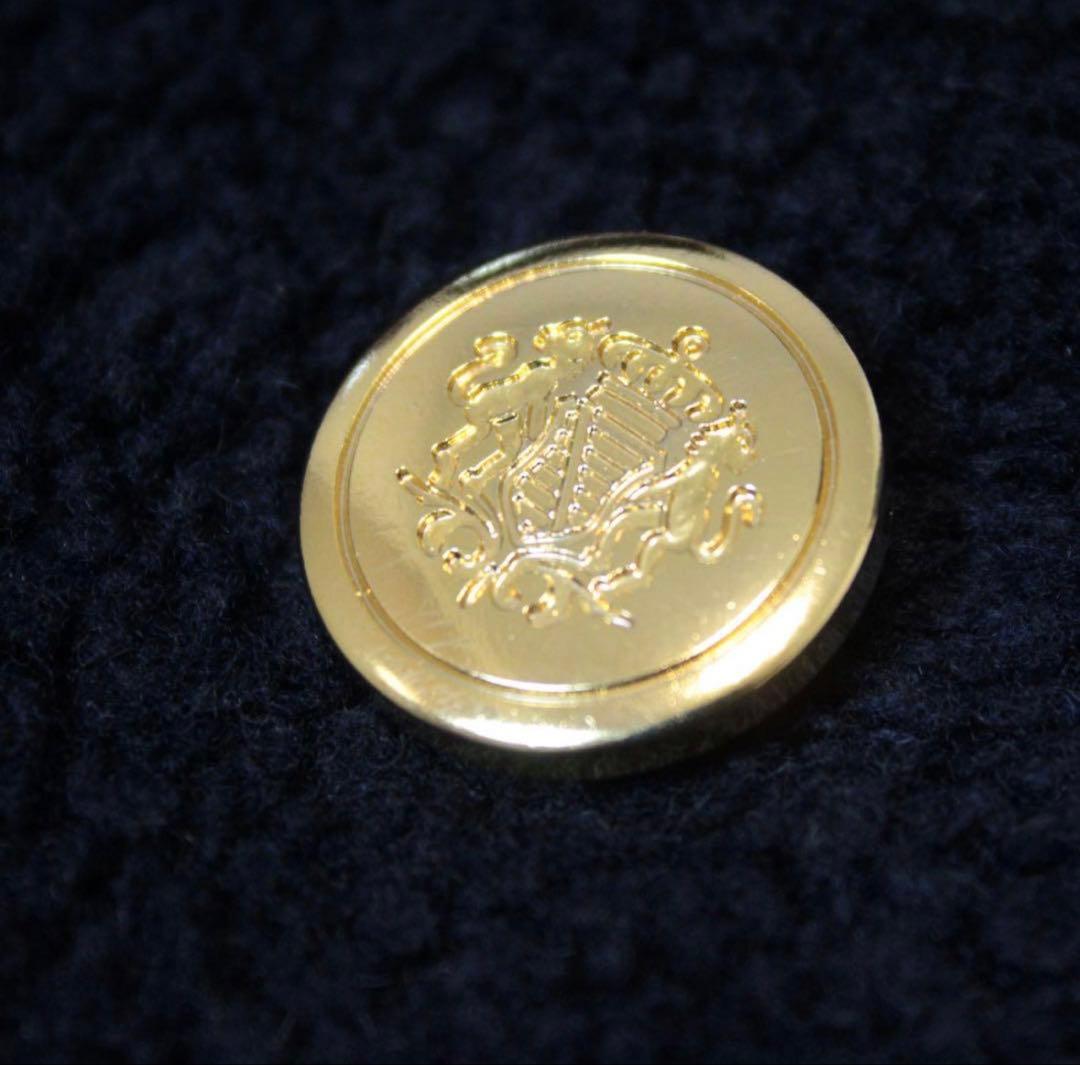 THIRD ネイビー 毛100% ボアコート ダブルブレスト