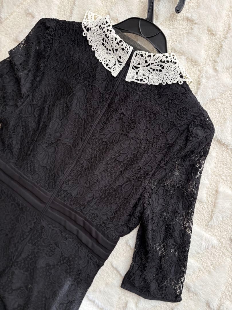 Leja 花柄　刺繍　シースルー　フォーマルドレス　パーティドレス　パールピアス