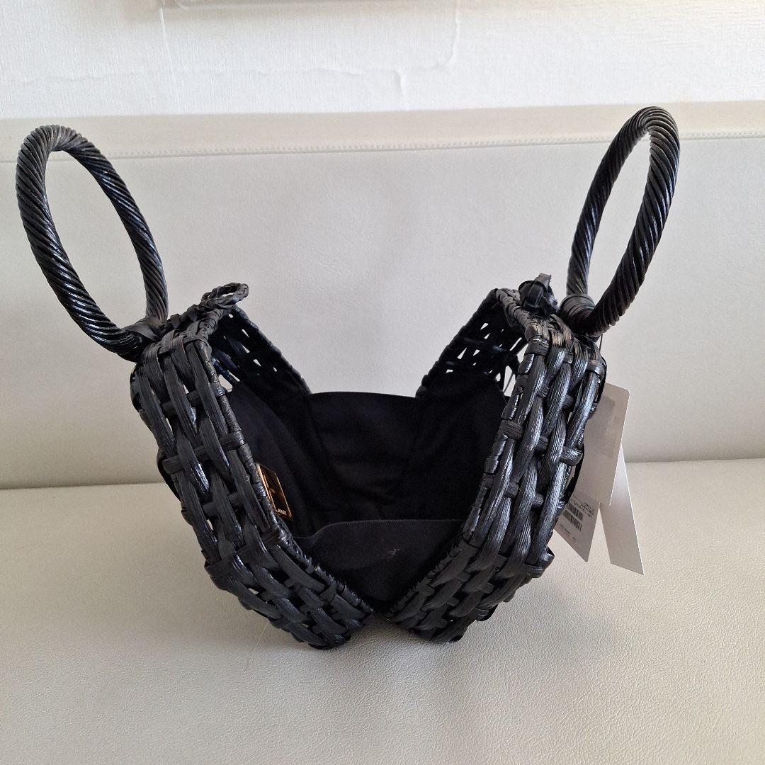 新品 ビームス かごバッグ 黒 ARANAZ