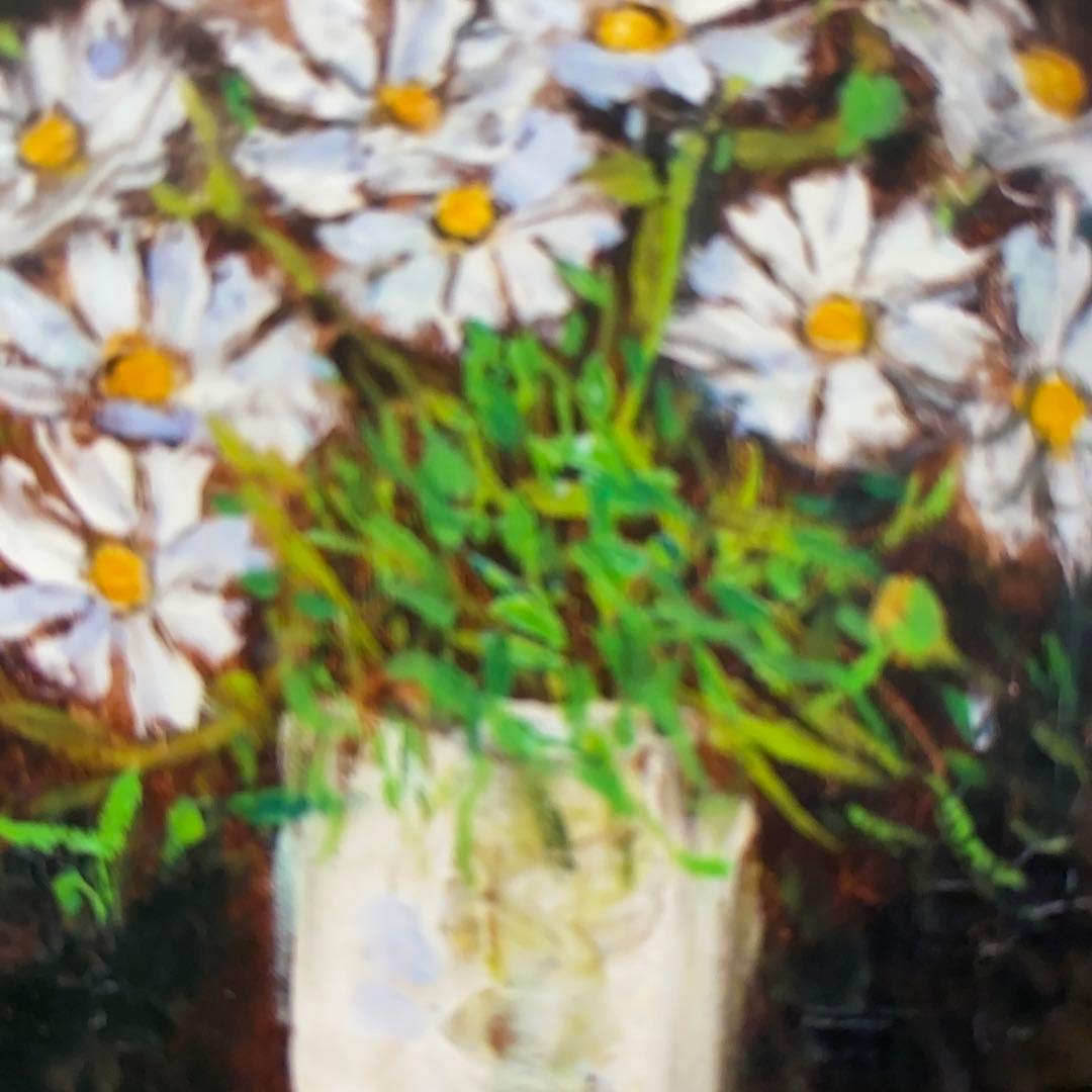 絵画　油彩画　「コスモス」優しさ　インテリア　落ち着き　エレガント　油絵　額付き