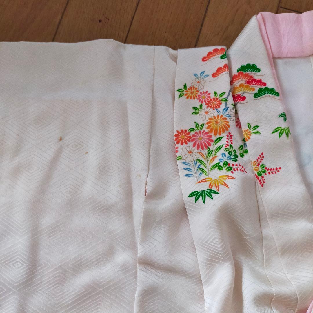 七五三 7歳 女の子 セット 本格比翼付き 金駒刺繍 菊 萩 姫 絞り 0711