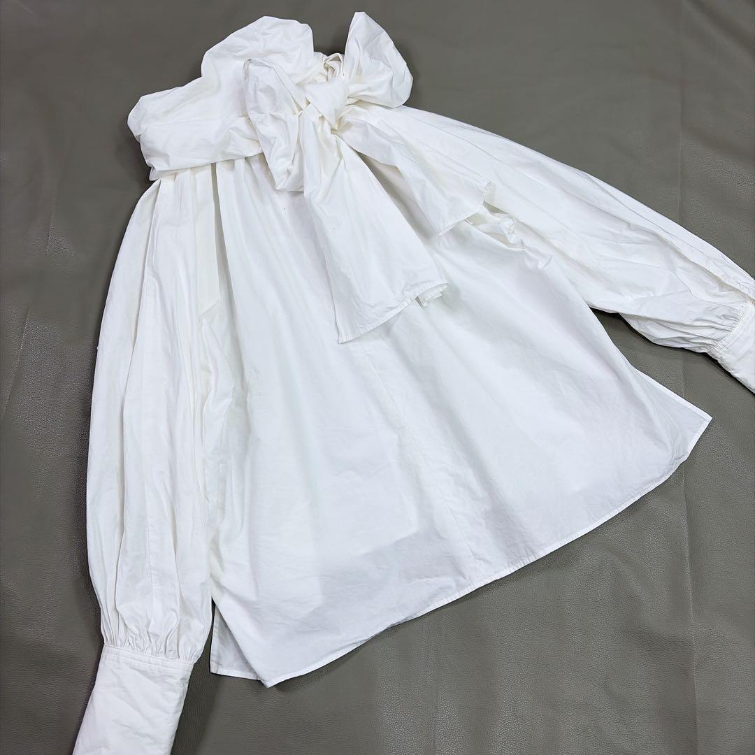 Whim Gazette ウィムガゼット ボウタイドルマンブラウス ホワイト Ｆ