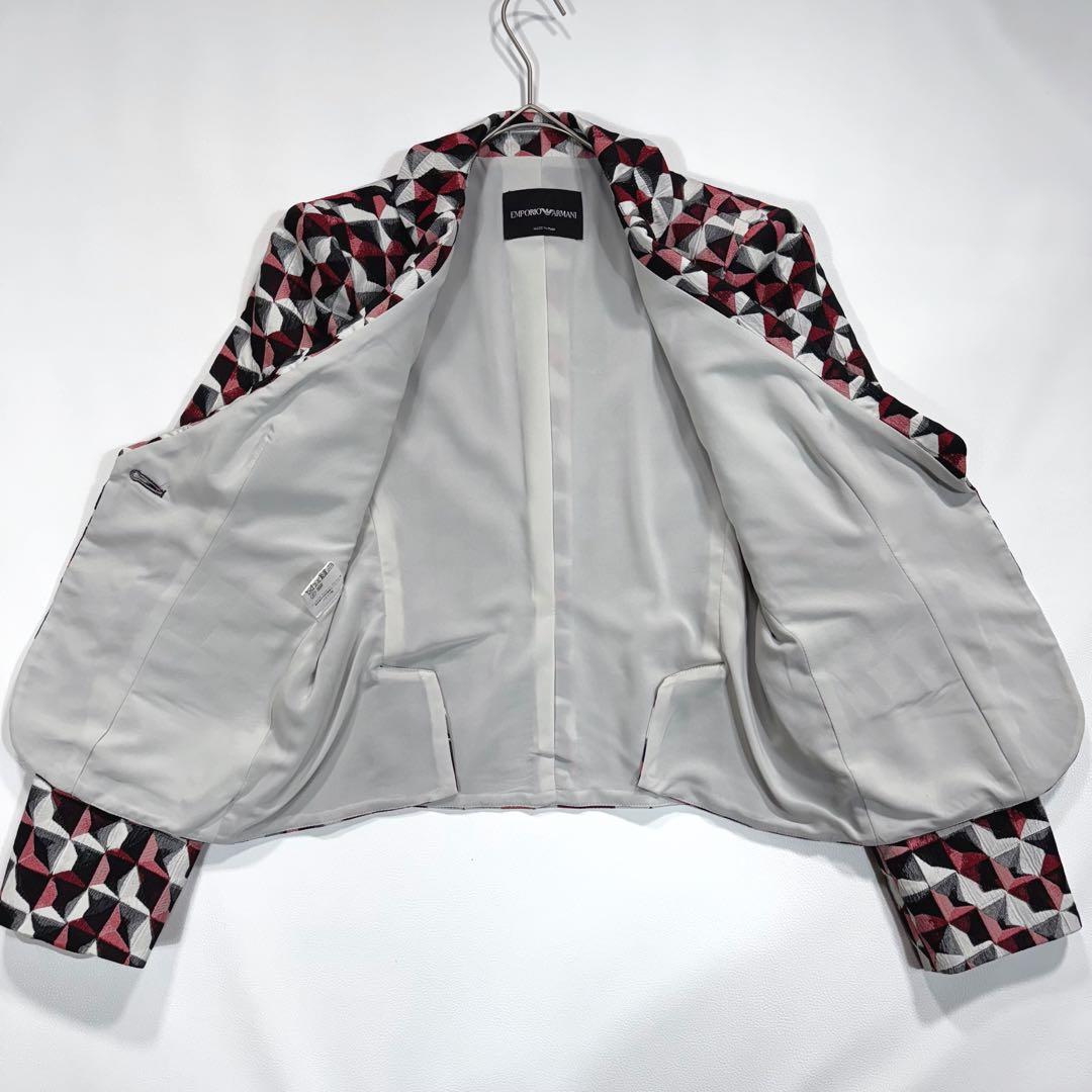 【美品】エンポリオアルマーニ マドラス柄 テーラードジャケット 42