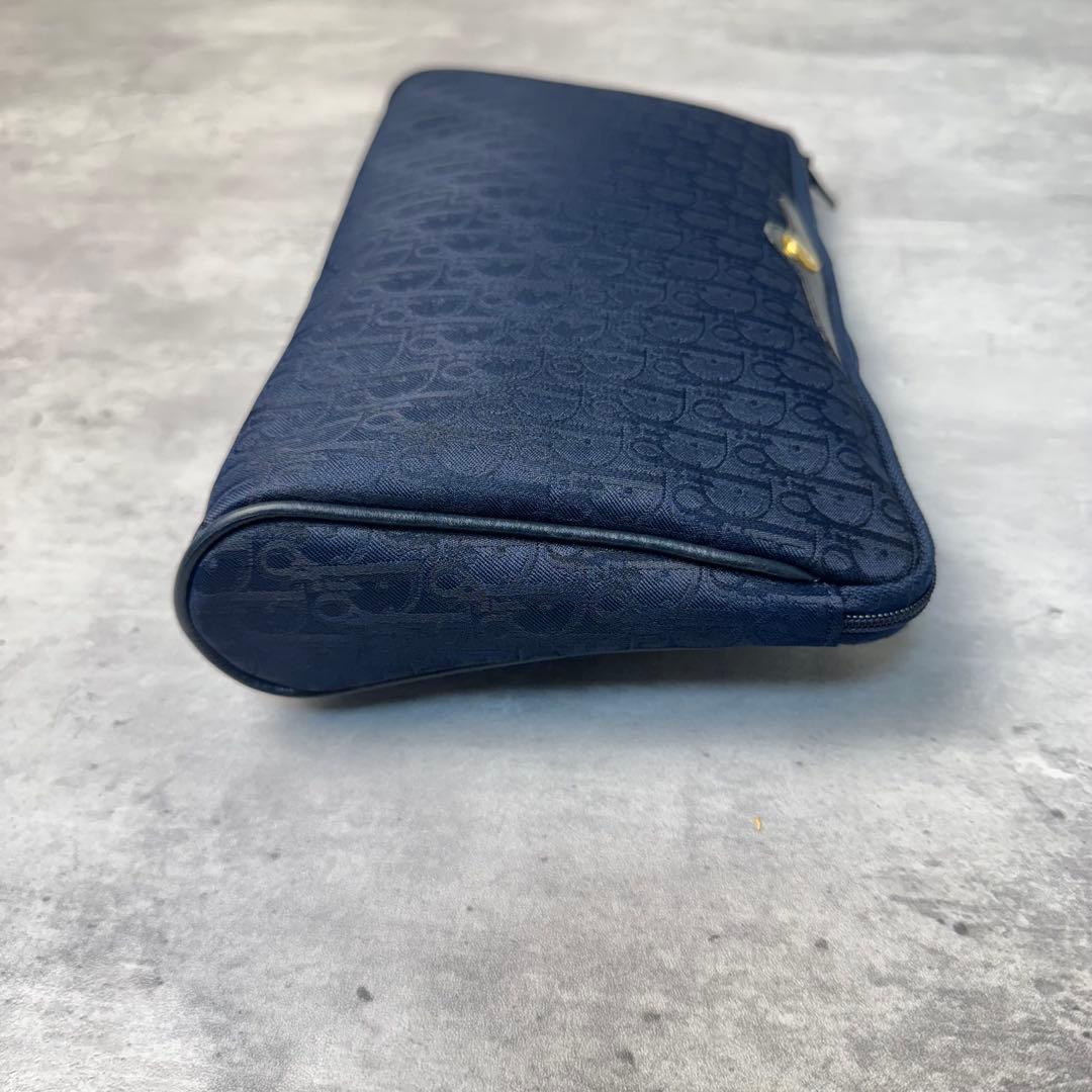 極美品 Christian Dior トロッター柄 セカンドバッグ ネイビー 紺