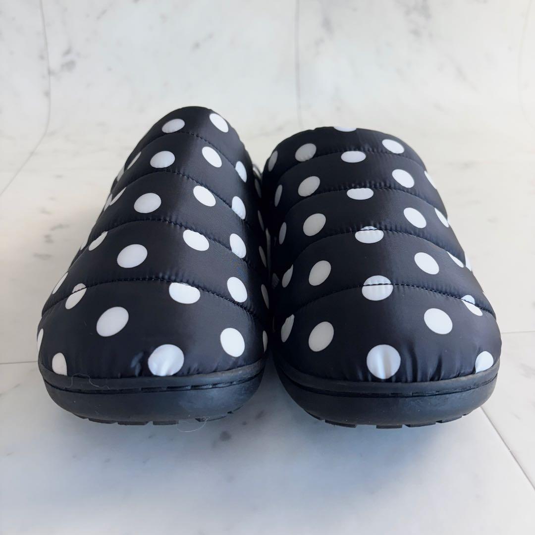 美品✨SUBU スブ ドット柄 スリッパ サンダル 黒×白 収納袋付き