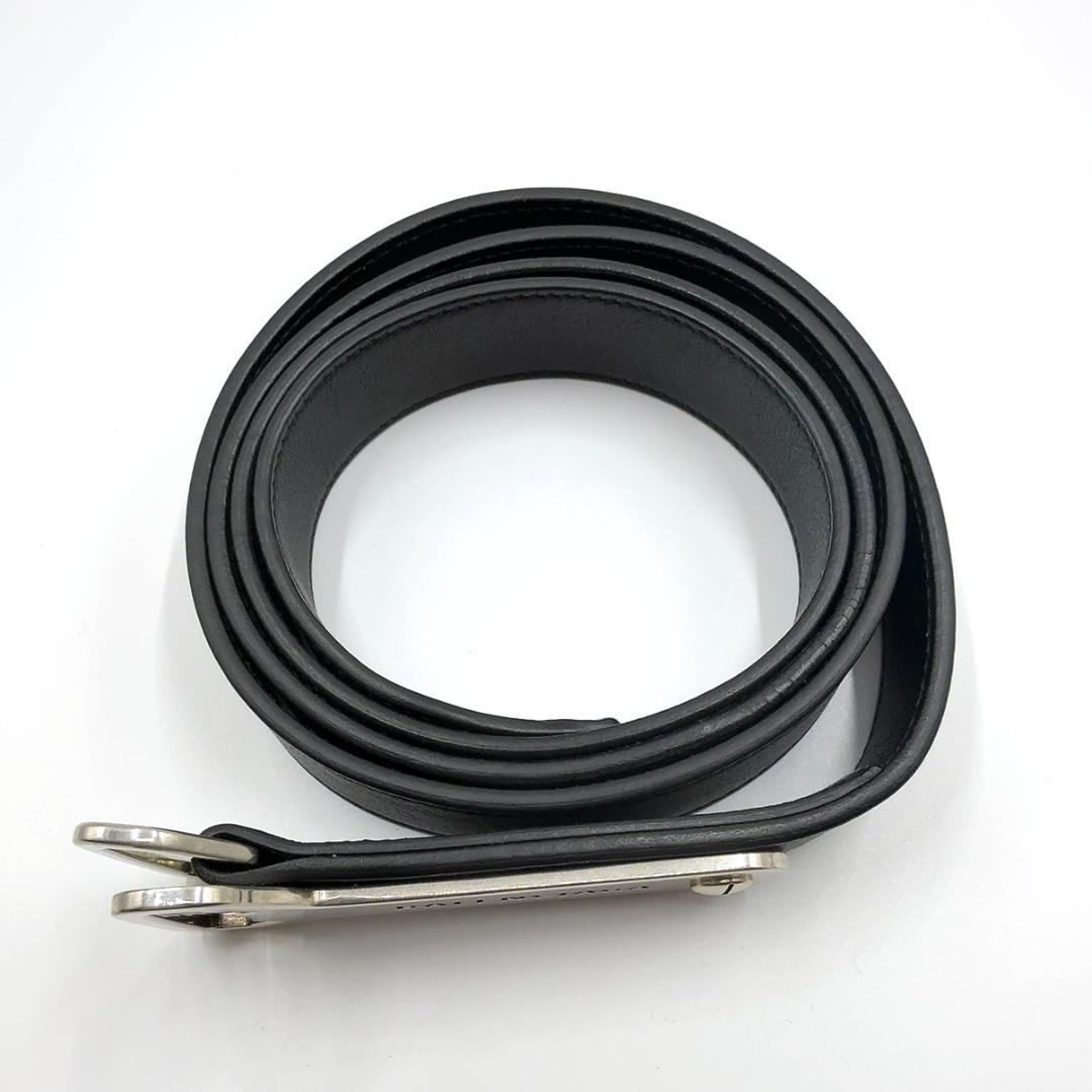 ◇バレンシアガ◇741613/レザー/ベルト/ブラック/シルバー