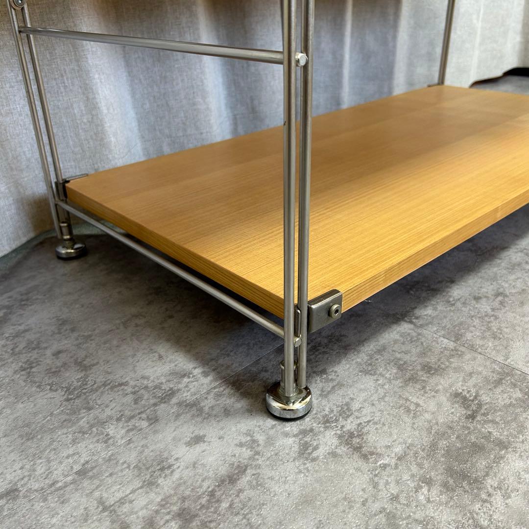 無印良品 ステンレスユニットシェルフ オーク材棚セット ワイド 中