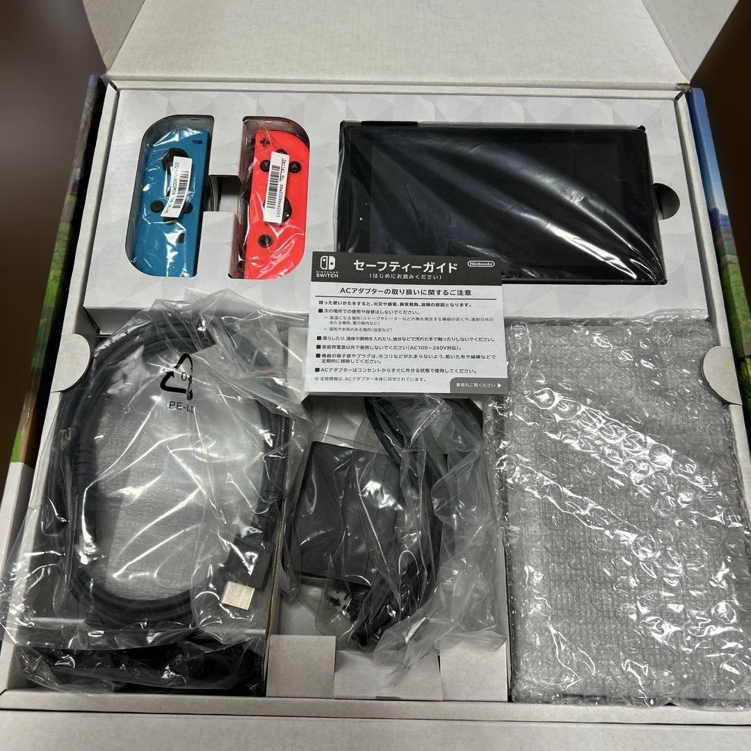 バッテリー強化版 Nintendo Switch 本体 赤/青　付属品セット