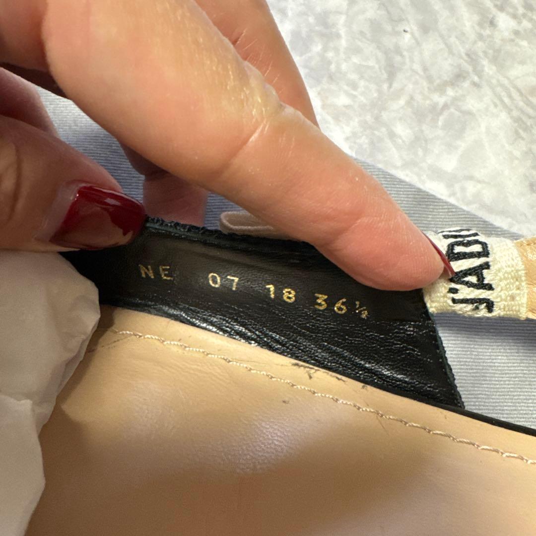 Christian Dior フラットシューズ　リボン　36 1/2