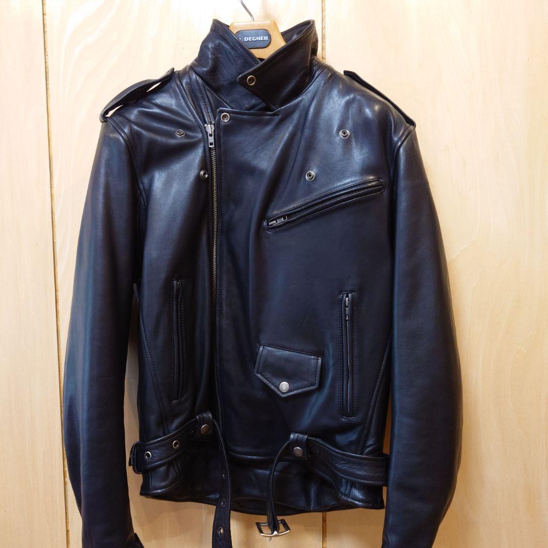 ★★極上美品★★デグナー カウレザーダブルライダース 19WJ-15ブラックXL