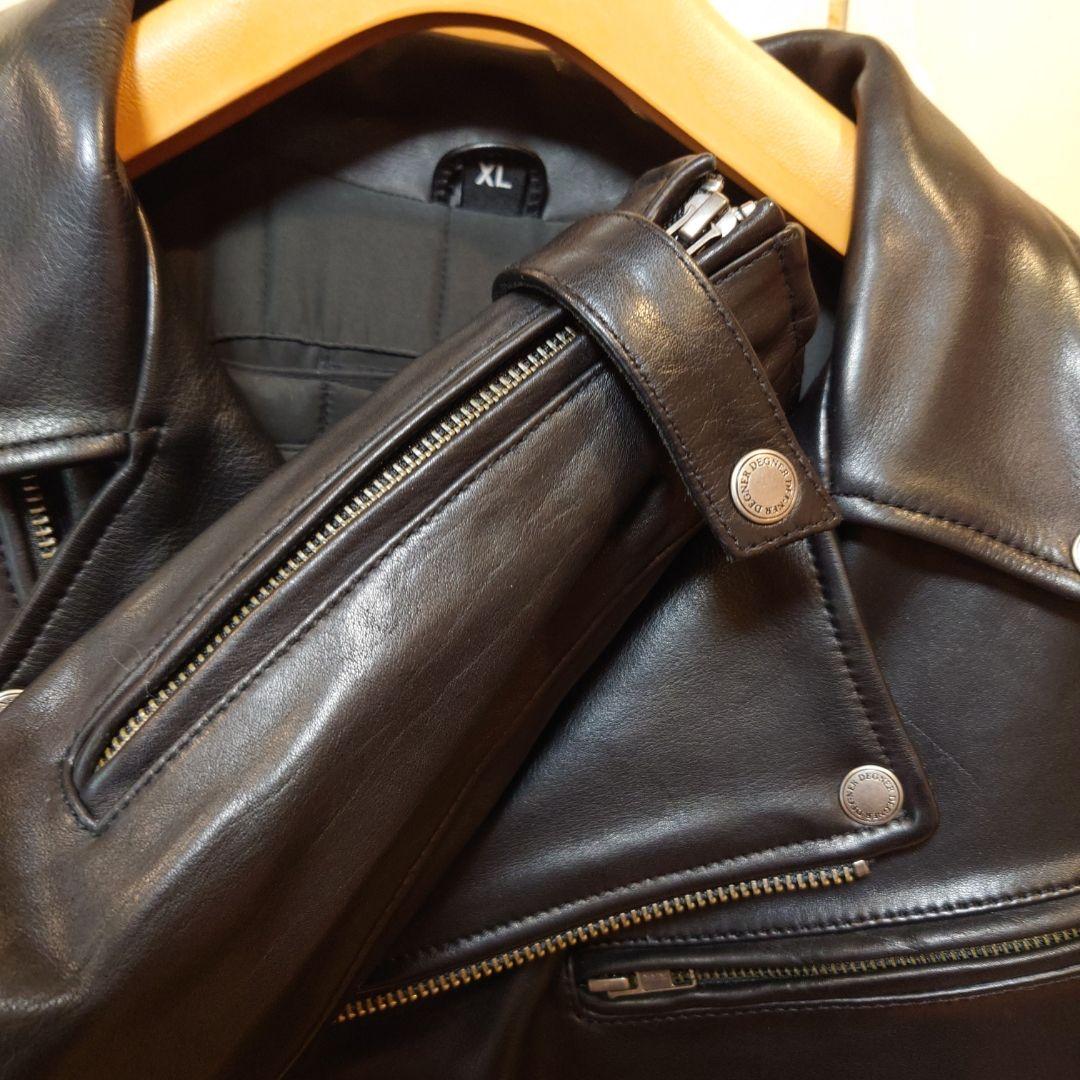 ★★極上美品★★デグナー カウレザーダブルライダース 19WJ-15ブラックXL