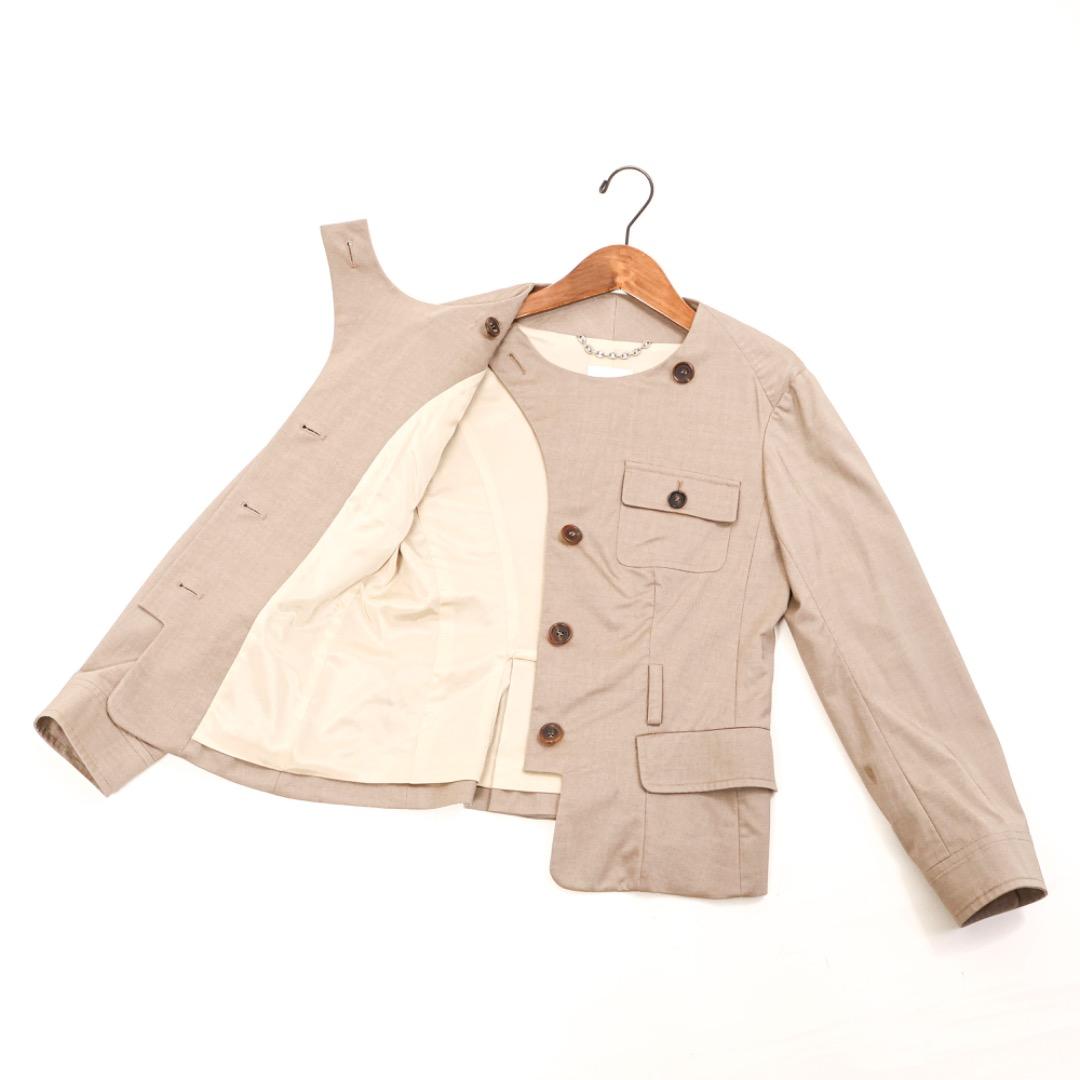 H2574◾️セリーヌ　ノーカラージャケット　長袖